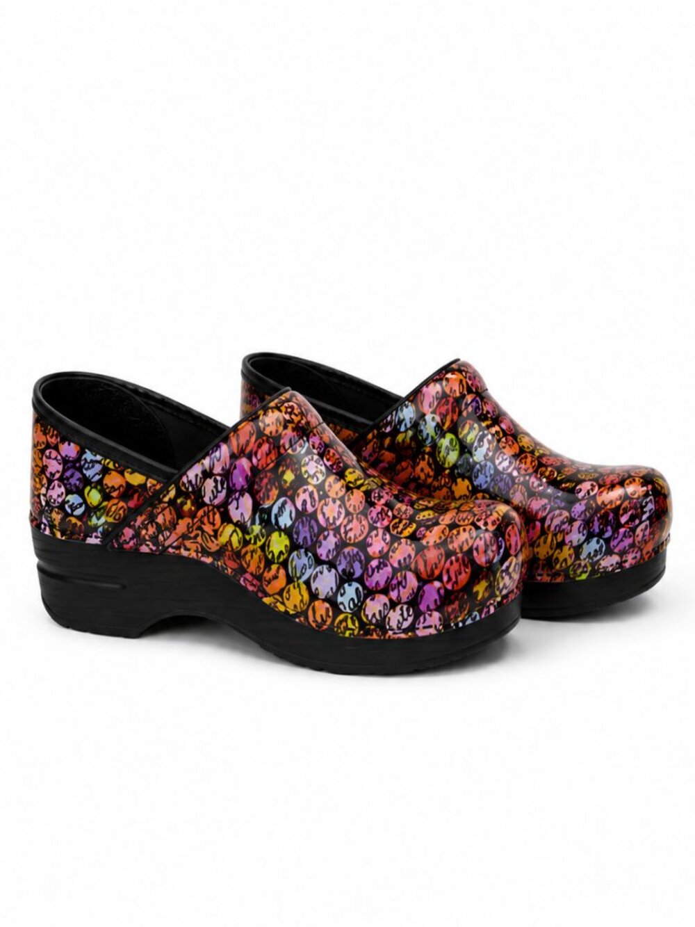Dansko Professional Multicolor Print Leather Clogs EU 41